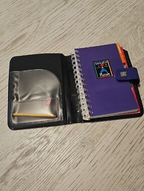 American Girl Purple Spiral Planner with Black Folio Circa 1997